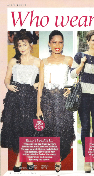 Illustration for article titled Helena Bonham Carter's Elbow Stabs Freida Pinto Through The Chest